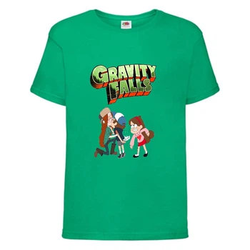 Футболка детская Гравити Фолз Мэйб и Диппер 9 (Gravity Falls Mayb and Dipper 9) зеленая (GF grn-02) 104 см