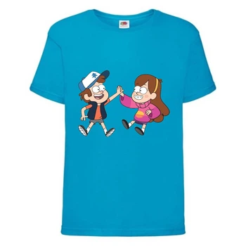Футболка детская Гравити Фолз Мэйб и Диппер 11 (Gravity Falls Mayb and Dipper 11) синяя (GF blu-04) 104 см
