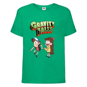 Футболка детская Гравити Фолз Мэйб и Диппер 12 (Gravity Falls Mayb and Dipper 12) зеленая (GF grn-05) 104 см