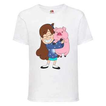 Футболка дитяча Гравити Фолз Мэйб piggy 2 (Gravity Falls Mayb piggy 2) біла (GF wh-08) 104 см