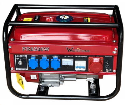 Бензиновий генератор Walter Stahl PR8500W 3 квт 3 фазний електрогенератор бензогенератор для дому квартири портативна електростанція