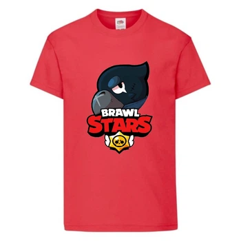 Футболка детская Бравл Старс Ворон (Brawl Stars Voron) красная (BS read-04) 104 см
