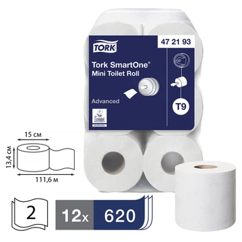 Папір туалетний Tork 472193 в міні-рулонах SmartOne®