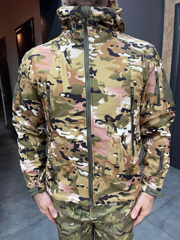 Куртка тактична, Softshell, Yakeda, Мультикам, розмір XL, зимова флісова куртка для військових софтшел