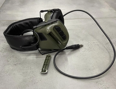 Тактические активные наушники HD-09 для стрельбы с шумоподавлением, на голову, под шлемом, оливковый