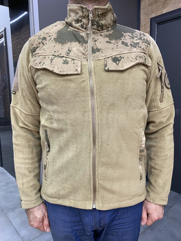 Армейская Кофта флисовая WOLFTRAP, теплая, размер S, цвет Серый, Камуфляжные вставки на рукава, плечи, карман