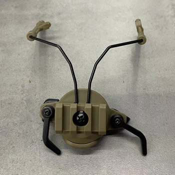 Кріплення для навушників/гарнітури Ox Horn на шолом із рейками 19-21 мм, колір хаки