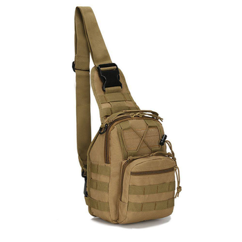 Тактическая армейская сумка-рюкзак через плечо для военных армии и зсу Бежевая