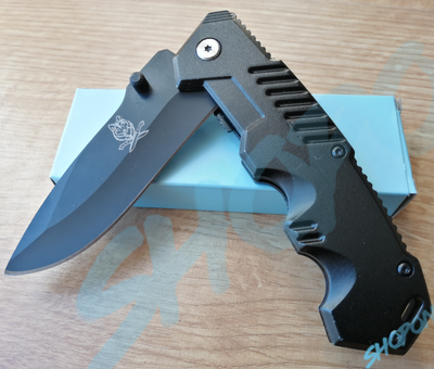 Ніж тактичний, кишеньковий складаний ніж для рыблки, полювання, Bounce RZ-9316, чорний
