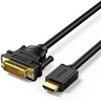 Высокоскоростной кабель-адаптер UGREEN HD106 HDMI-DVI 2 м двунаправленный Black (10135)