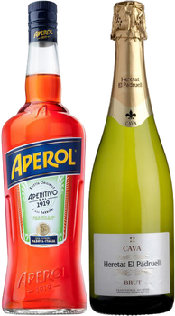 MIX набор Aperol Aperitivo 0.7 л + Heretat el Padruell Cava белое брют 0.75 л (Набор Aperol MIX)