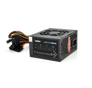 Блок питания Merlion 500W 12cm Black + кабель питания, 10шт в коробке, ОЕМ,