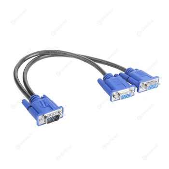 Розгалужувач VGA 0,2м Voltronic 1xVGA тато на 2xVGA мама для моніторів та проекторів