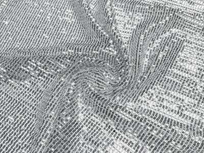 Тканина Сітка гофре з паєтками, срібло, пог. м. (с57, 18051, цв1)