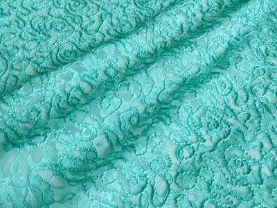 Ткань Гипюр нарядный 3d, ментоловый, пог. м. (г48, 1712064B, д1 цв5)