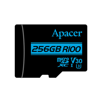 microSDXC (UHS-1 U3) Apacer 256Gb class 10 V30 R100MB/s (adapter SD) (AP256GMCSX10U7-R)