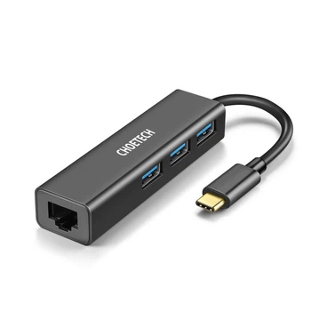 Сетевой адаптер Choetech HUB-U02 4-In-1 USB-C to RJ45 Adapter