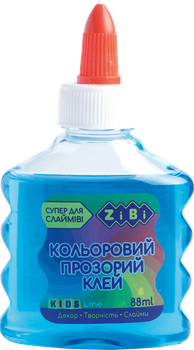 きいちゃん Клей ZiBi цветной прозрачный для слаймов 88 мл Голубой (ZB.6111-14