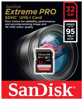 Карта памяти SDHC 32GB UHS-I/U3 Class 10 SanDisk Extreme Pro R170/W90MB/s (SDSDXXG-032G-GN4IN)