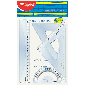 Набір лінійок пластикових Maped Essentials Medium 20см 4 предмета (MP.242820)