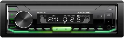 Автомагнитола GoVern MP-1083G BT (Cyclone) с Bluetooth подсветкой USB MP3 и FM (1 Din) черная