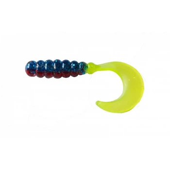 Силікон Big Bite Baits Fat Grub 2 10 шт. Blue Sparkle/RedSparkle/Chartreuse (1013-1838.02.36)
