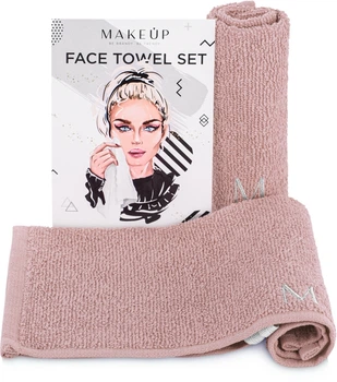 Дорожный набор полотенец для лица, бежевые "MakeTravel" - MAKEUP Face Towel Set 2шт (781450-27315497)