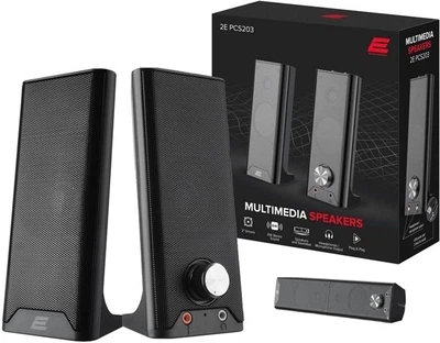 Акустична система 2E PCS203, 2.0, USB Metal Black (2E-PCS203BK)