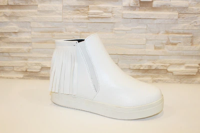 Черевички Fashion Д430 жіночі білі з бахромою 36 23 см