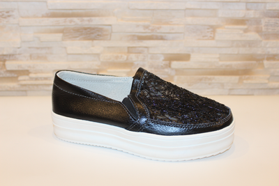 Слипоны Fashion Т1107 женские черные 37 23.5 см