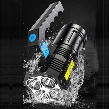 Фонарик ручной аккумуляторный Multi Fuction Светодиодный ручной фонарь с зарядкой от USB