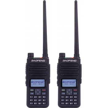 Комплект 2 шт Професійна ДМР DMR рація цифрова Baofeng DM-1801 5W VHF/UHF до 16 км 128 каналів АКБ Чорна
