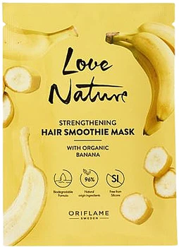 Укрепляющая маска для волос с бананом - Oriflame Love Nature Strengthening Hair Smoothie Mask 30ml (1096656-156629)