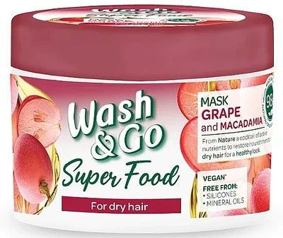 Маска для сухих волос с виноградом и макадамией - Wash&Go Super&nbsp;Food Mask 300ml (1088367-163101)