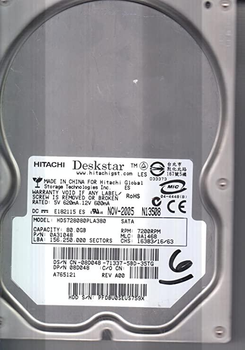 Жесткий диск HGST 3.5 Hitachi Deskstar 80Gb HDS728080PLA380, б/у