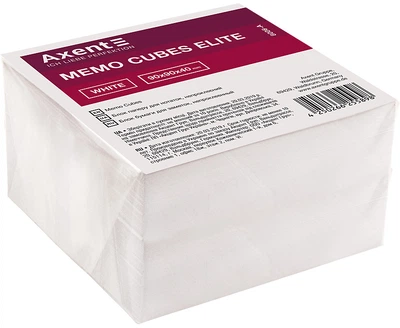 Бумага для заметок Axent Elite White 90x90x40 мм 420 листов Белый (8006-А)