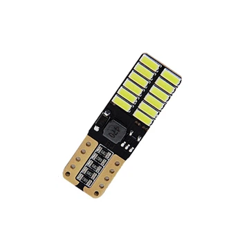 Лампа в автомобиль, 24 SMD 4014, с обманкой Canbus, LED T10 W5W белый