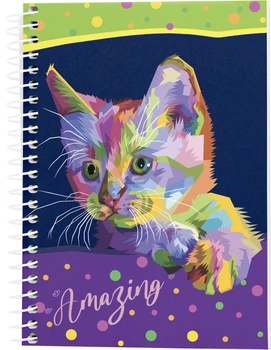 Блокнот Аркуш Amazing Cat А5 в клетку 96 листов 3 шт (1В2251)