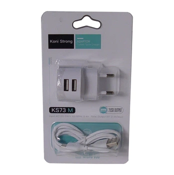 Адаптер мережевий KONI Strong Micro USB cable KS73M 2USB 2.4A