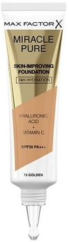 Тональна основа Max Factor Miracle Pure Skin-Improving SPF30 Lifeproof 75-Golden 30 мл (3616302638703)