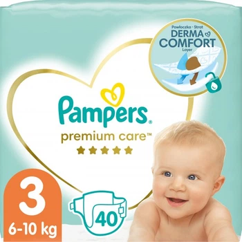 Підгузки Pampers Premium Care Розмір 3 Derma Comfort 40 штук 6-10 кг М'які