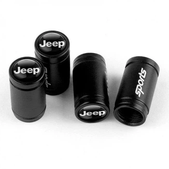 Набор колпачков на ниппель для автомобиля Джип SUNROZ Caps Sports Black Jeep 4 штуки (A-67467)