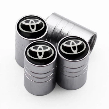 Набор колпачков на ниппель для автомобиля Toyota SUNROZ Caps Long Silver Тойота 4 штуки (A-67087)