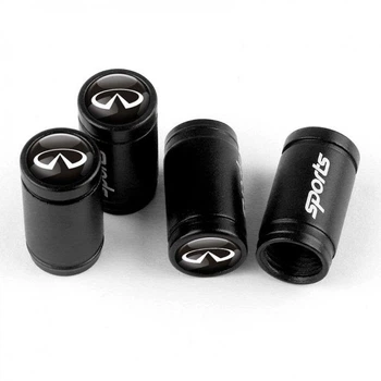 Набор колпачков на ниппель для автомобиля Инфинити SUNROZ Caps Sports Black Infinity 4 штуки (A-67473)