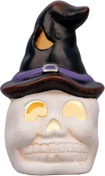 Статуэтка Yes! Fun Хэллоуин Skull in hat 10 см LED (974189) (4820253267298)
