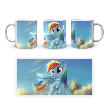 Кружка My little pony Мой маленький пони Радуга Дэш керамика, белого цвета 330мл.