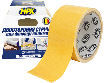 Двусторонняя лента HPX Carpet Tape для ковровых покрытий и линолеума 50 мм х 5 м Белая (CT5005)