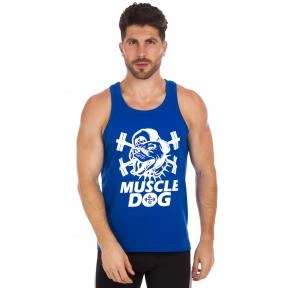 Майка борцовка спортивная мужская MUSCLE DOG CO-5903 Цвет: Синий Размер: S (42-44)