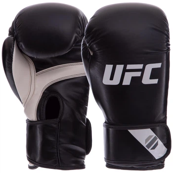 Перчатки боксерские PU UFC Fitness (PU, размер 12oz, черный) (UHK-75027_Черный_12_унции)