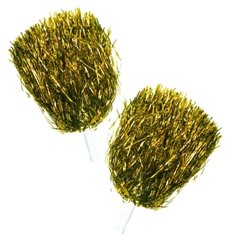 Помпони для чирлідингу і танців SP- Pom-Poms Party (полімерна плівка, пластик, l-34см з ручками, 2шт, золотий) (CH-4878_Золотий)
